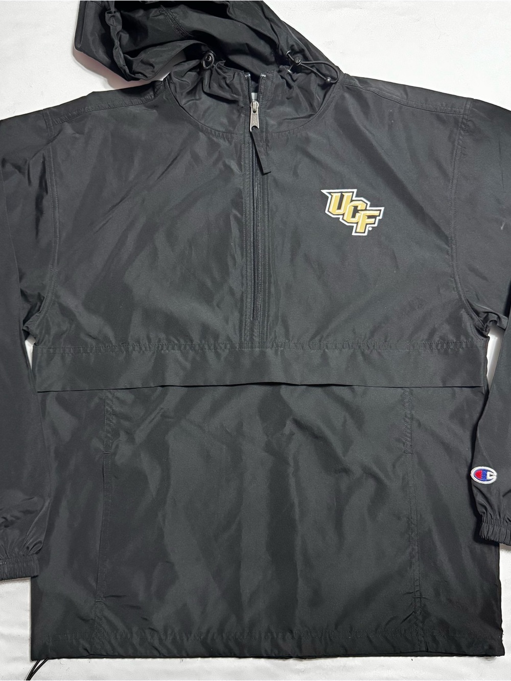 Champion UCF Knights Black Hooded 1/4 Zip Windbreaker Size S